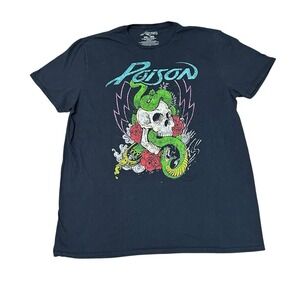Poison Shirt Colored Tattoo Snake & Skull 80's Rock Band Licensed Merch Size 2XL